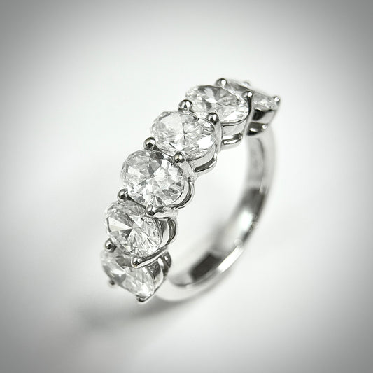 Oval Shaped Half Eternity Ring | 0.50ct each